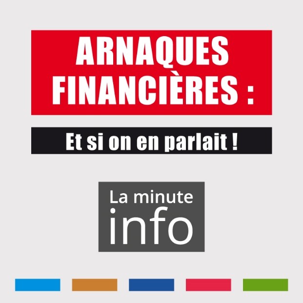 Logo de notre campagne de podcasts radio "Arnaques financières : et si on en parlait, La minute info"
