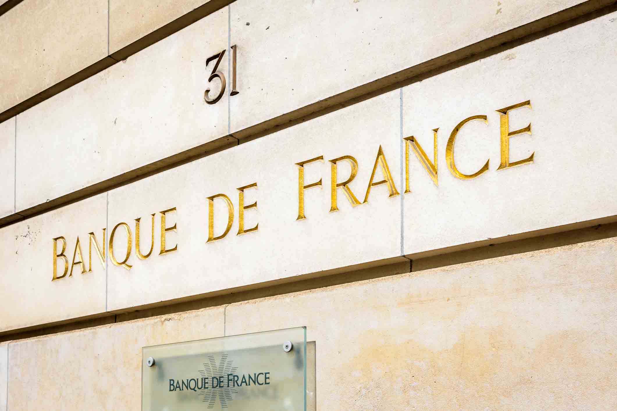 devanture d'une Banque de France