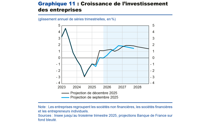 Graphique 11 : Croissance de l'investissement des entreprises