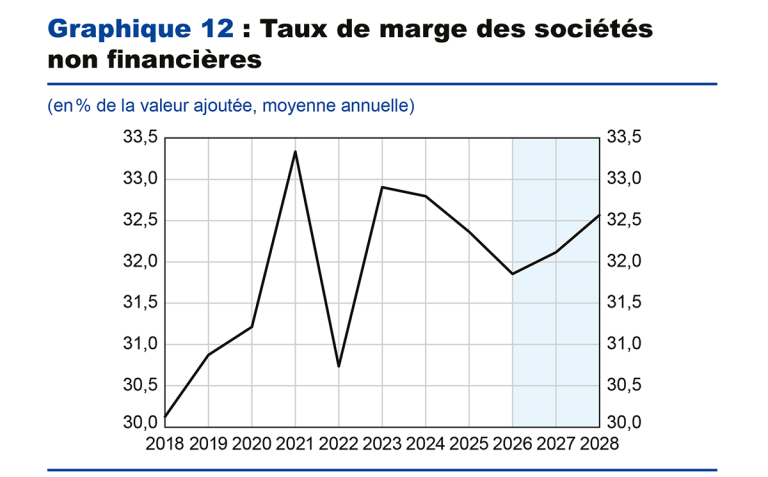 Graphique 12 : Taux de marge des sociétés non financières